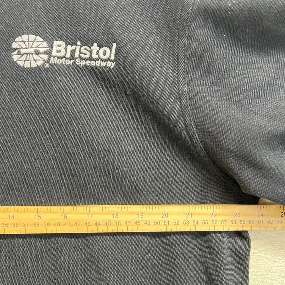 Adidas ClimaLite Stretch Long Sleeve Black Bristol Motor Speedway Polo‎ Mens L